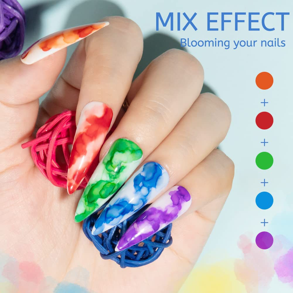 MIZHSE open box contents displaying all 12 bloom gel inks for quick selection