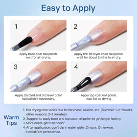 MIZHSE pearlescent blue on nails in beach outfit scene showing wearable style