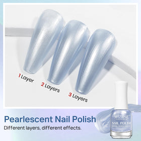 MIZHSE shimmer texture close-up highlighting pearl effect and glossy finish