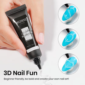 MIZHSE sculpted nail extension on form before curing for accuracy