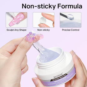 MIZHSE solid gel close-up showing pliable texture for sculpting