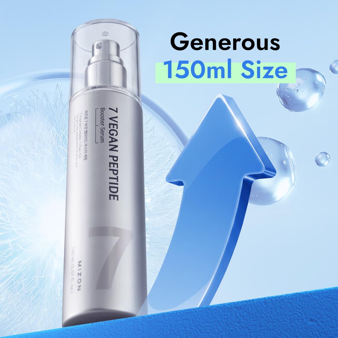 MIZON bottle held in hand for scale, demonstrates generous 5.07 fl oz size benefit