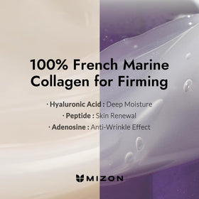 MIZON cream dabbed on hand demonstrating lightweight spreadability and moisturizing effect