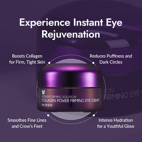MIZON ingredient label detail highlighting collagen and hyaluronic acid for firming benefits