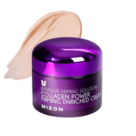 MIZON jar front view showing elegant label and firming cream benefit