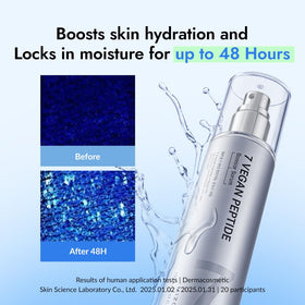 MIZON label close-up with ingredients, highlights peptides and hyaluronic acid benefit