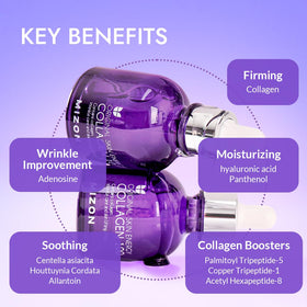 MIZON label ingredients list visible to show active collagen and peptide blend