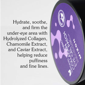 MIZON patch applied under eye delivering cooling hydration