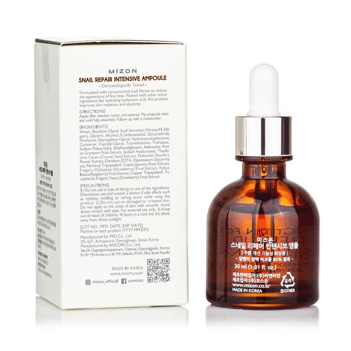 MIZON dropper dispensing serum demonstrating controlled application and non-waste benefit