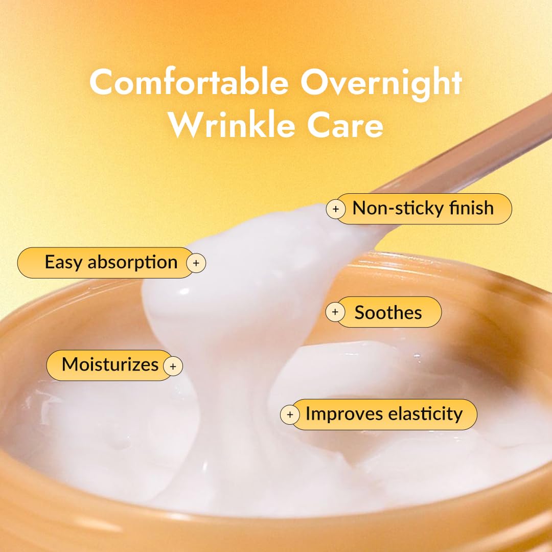 MIZON applying sleeping pack on face demonstrating soothing overnight care benefit