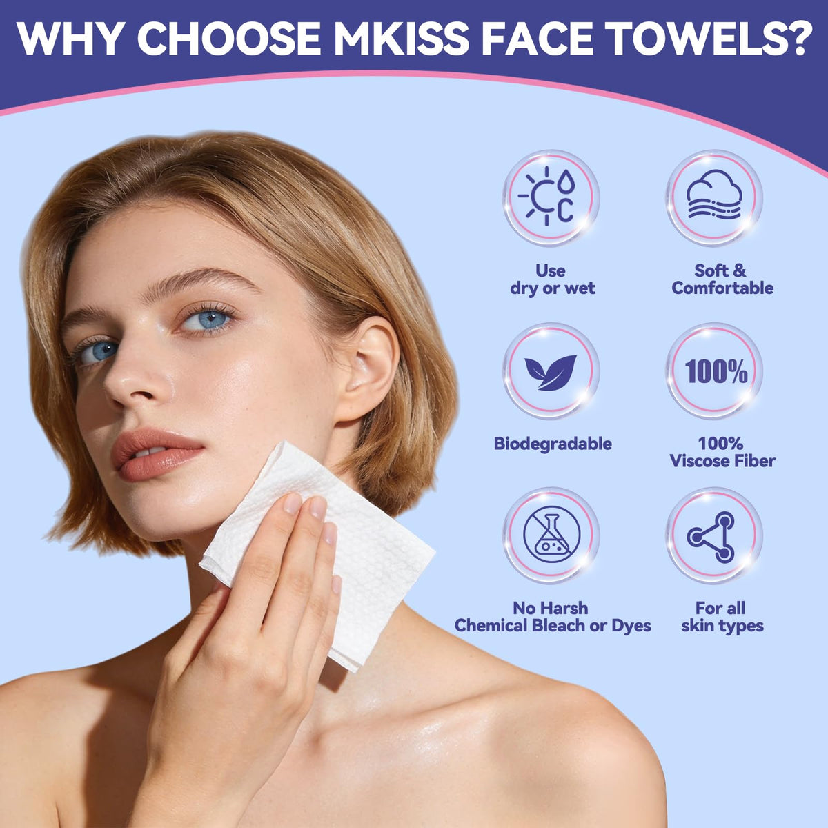 MKISS towels packed in travel bag for convenient on-the-go skincare