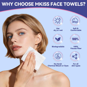 MKISS towels packed in travel bag for convenient on-the-go skincare