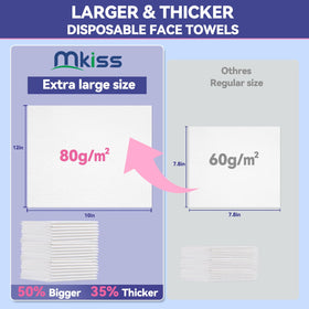 MKISS towel removing makeup wet in hand demonstrating gentle, effective removal