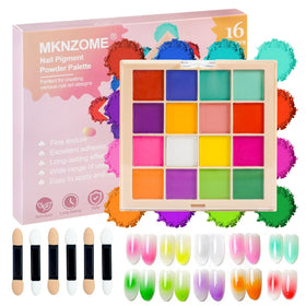 MKNZOME palette top view showing 16 vibrant pigments for diverse designs
