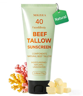 mkzea front packaging showing travel-size SPF 40 and reef safe benefits