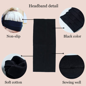 MLMOMVME headband folded narrow on wrist to show styling flexibility