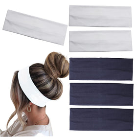 MLMOMVME front view of six headbands showing navy and white, easy outfit matching