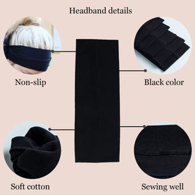MLMOMVME headband worn while running demonstrating secure non-slip hold