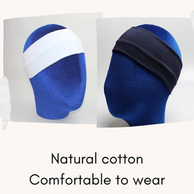 MLMOMVME headband in bathroom during makeup routine for tidy hair control