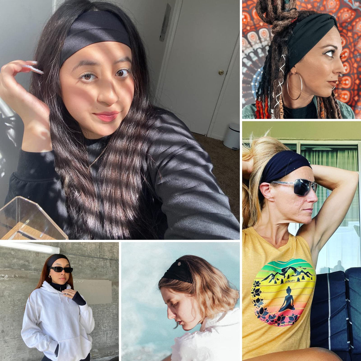 MLMOMVME headband used during skincare keeping hair off face conveniently