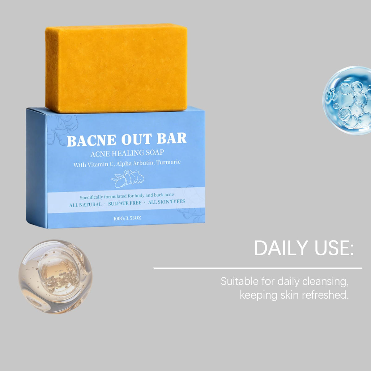 MMGRZR bar in foaming net demonstrating dense foam for back cleansing