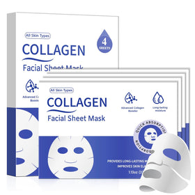 MMV front packaging showing four collagen gel masks and benefits