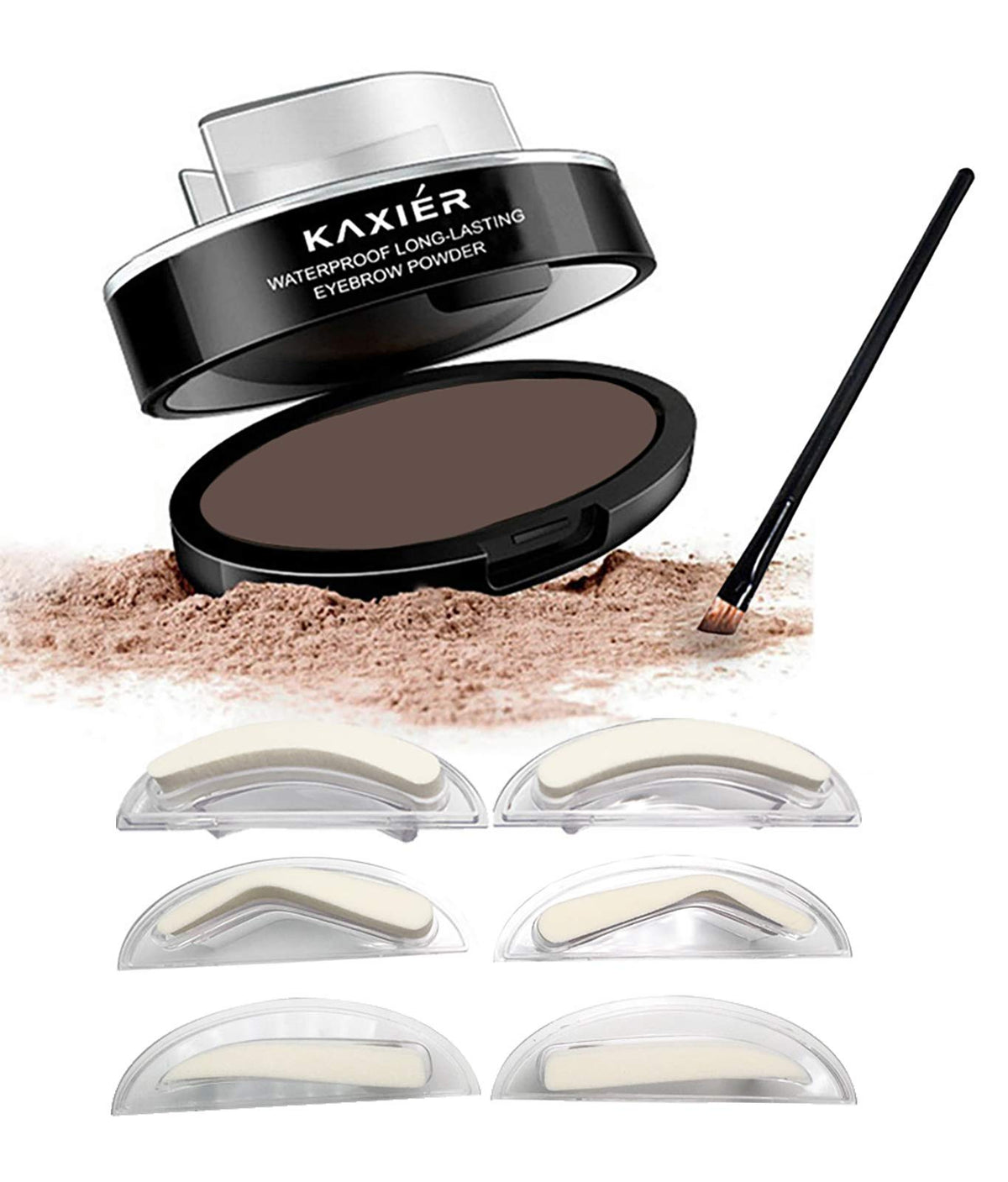Moakxer front packaging showing compact dark brown kit and portable design benefit