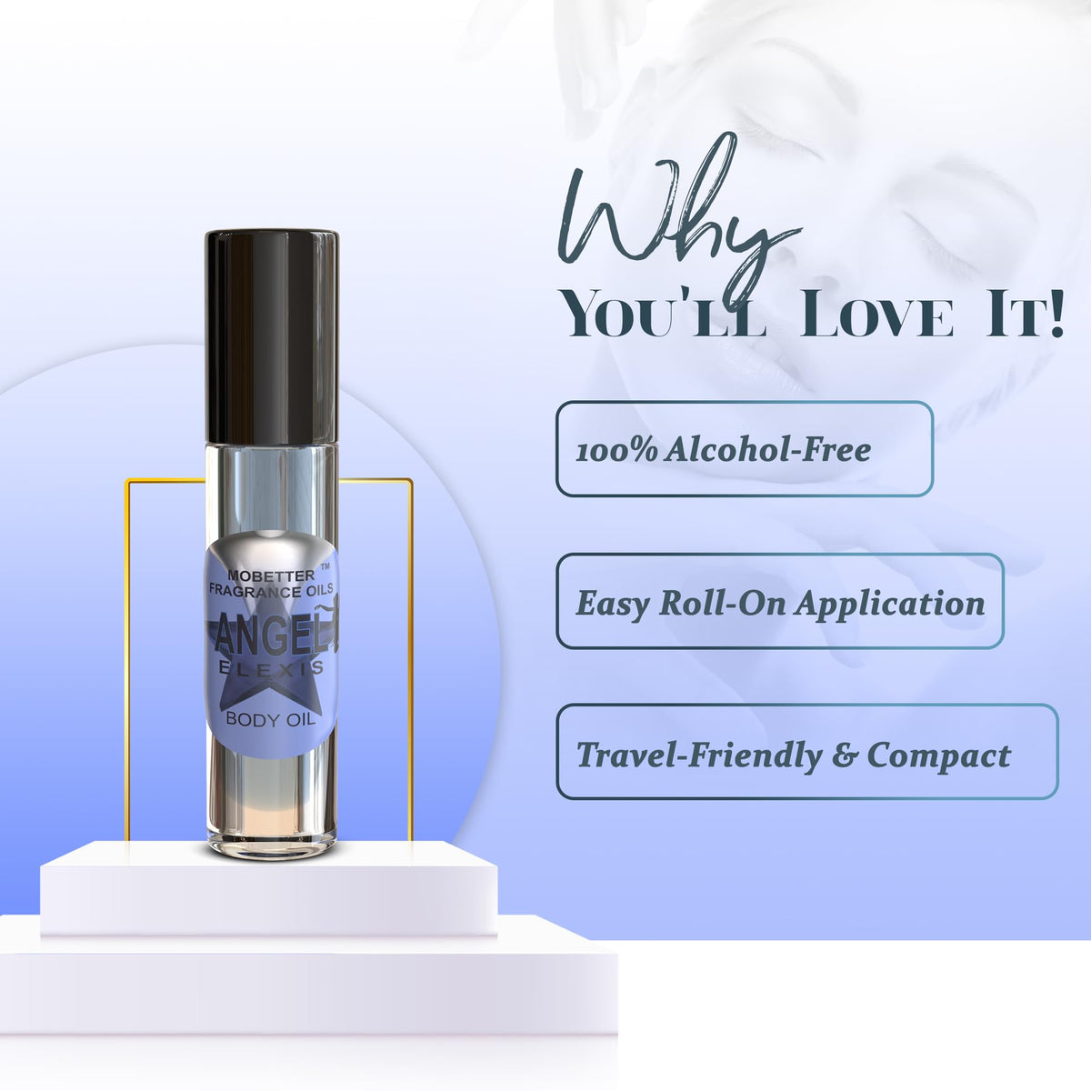 MOBETTER FRAGRANCE OILS label detail highlighting ingredient transparency and impression note