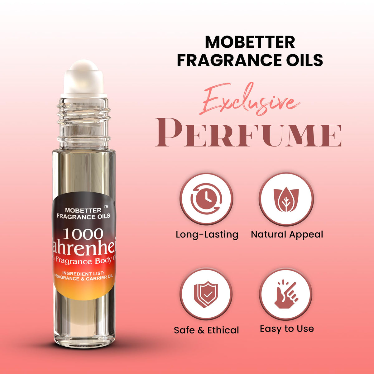 MOBETTER FRAGRANCE OILS oil texture on skin demonstrating smooth absorption and longer-lasting scent