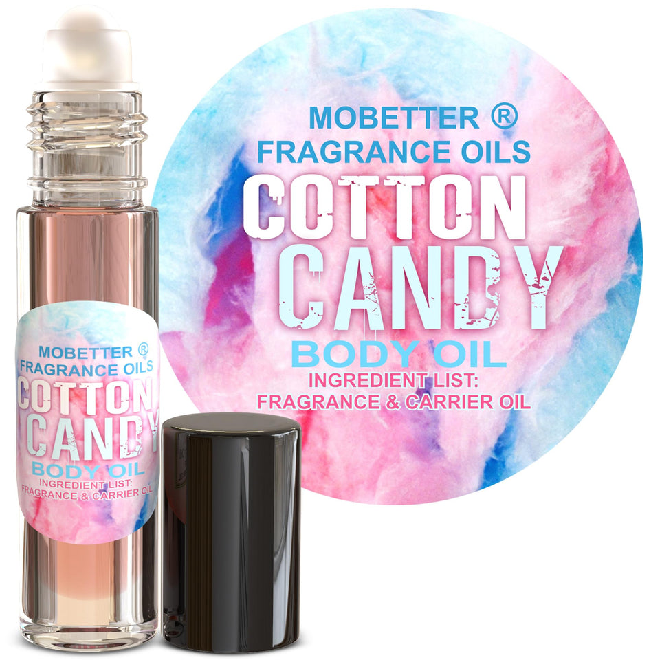 MOBETTER FRAGRANCE OILS front bottle view showing compact travel-ready design and sweet scent