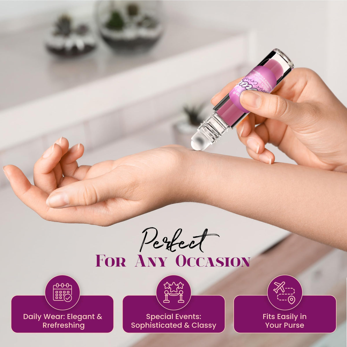 MOBETTER FRAGRANCE OILS in hand size comparison showing pocketable scale and portability
