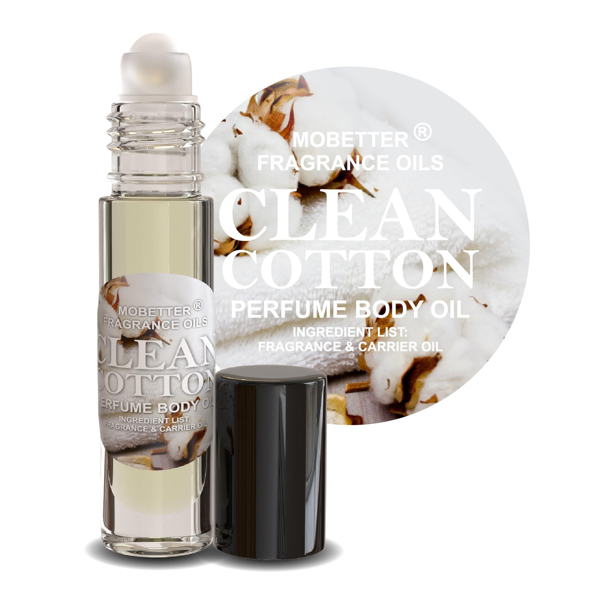MOBETTER FRAGRANCE OILS roller applicator and cap close-up for precise use
