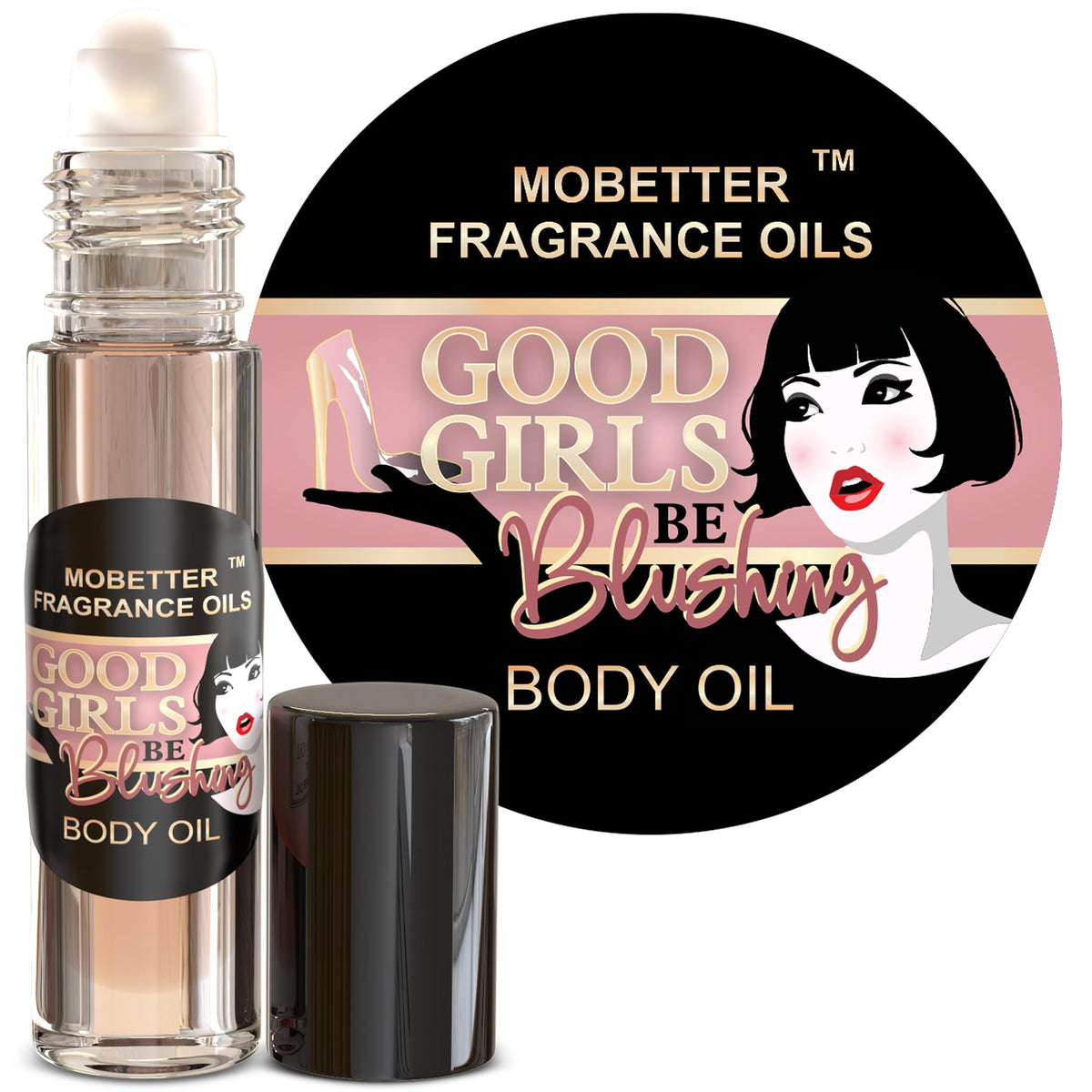 MOBETTER FRAGRANCE OILS front packaging showing travel roll-on and benefit of portability