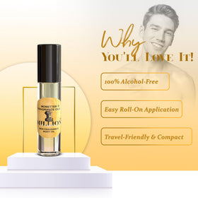 MOBETTER FRAGRANCE OILS oil texture drop on fingertip showing rich, alcohol-free base for longer wear