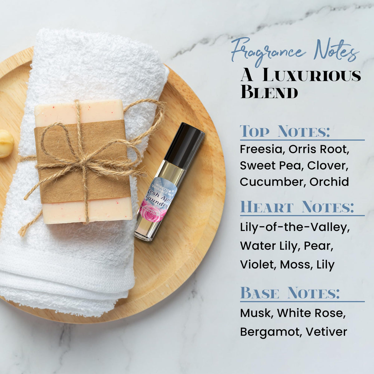 MOBETTER FRAGRANCE OILS applied to scarf to show fabric-friendly fresh-laundry benefit