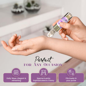 MOBETTER FRAGRANCE OILS beside travel items showing compact size for on-the-go freshness
