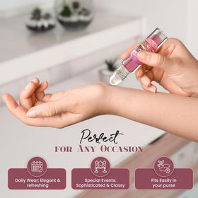 MOBETTER FRAGRANCE OILS next to everyday items showing travel-size convenience