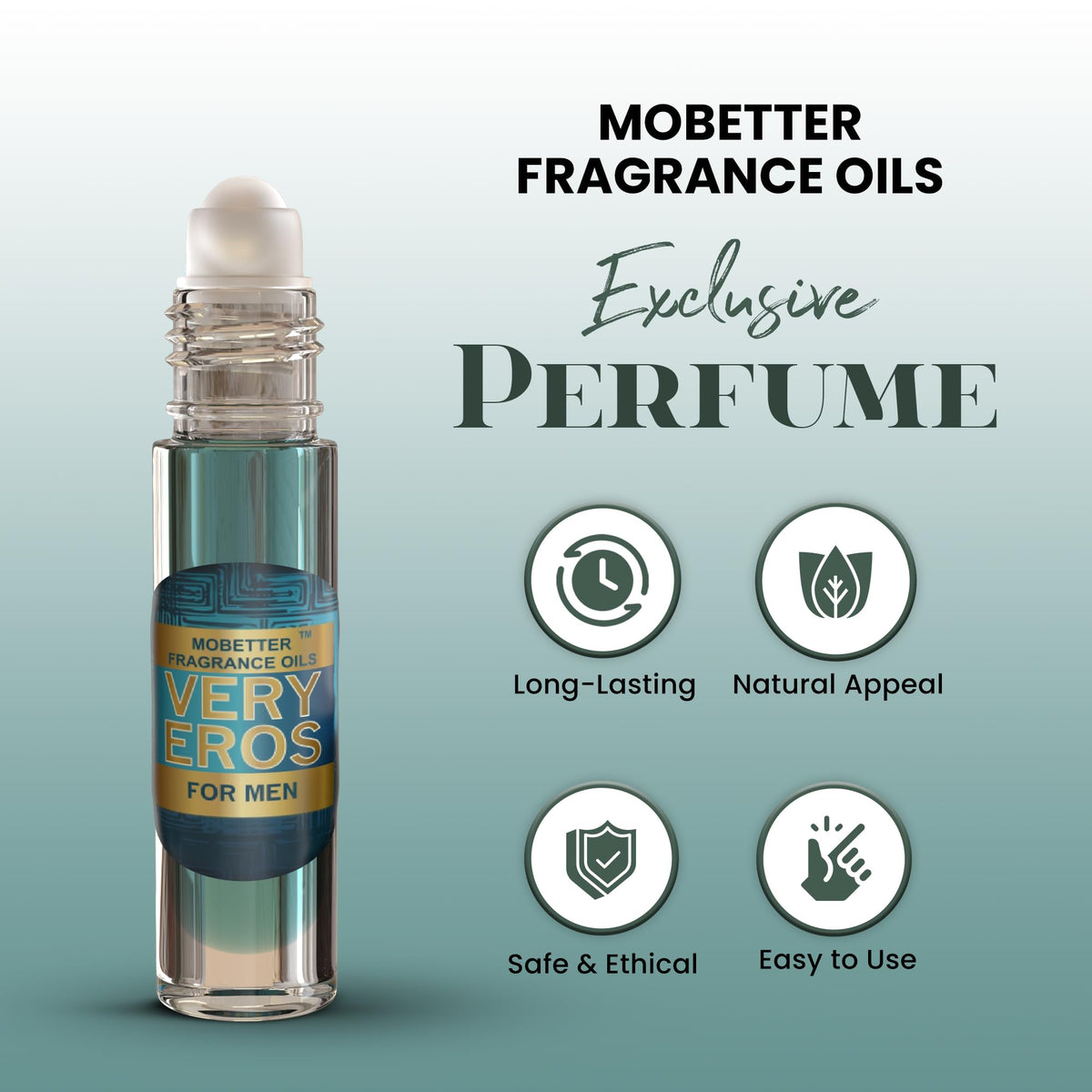 MOBETTER FRAGRANCE OILS cap and roller detail demonstrates leak-resistant design