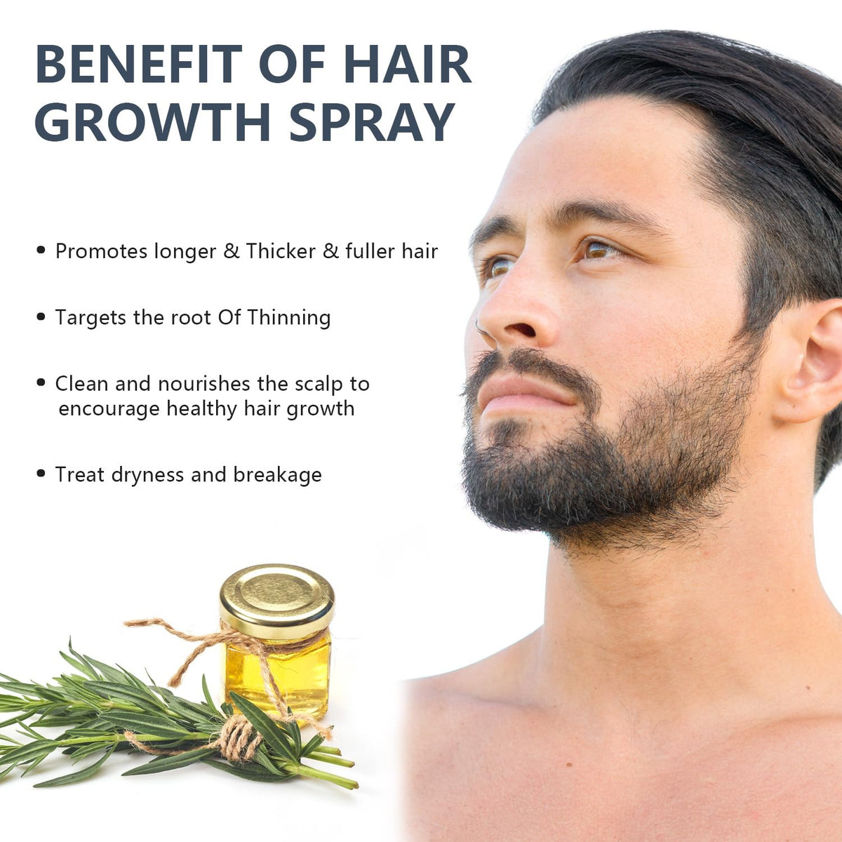 MOC LINK beard treatment in use promoting denser-looking facial hair