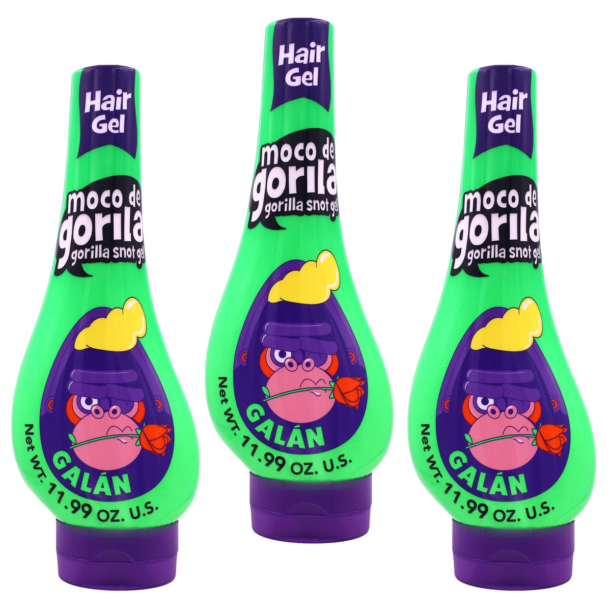 Moco de Gorila front packaging showing three squeezable bottles and product labeling for convenience