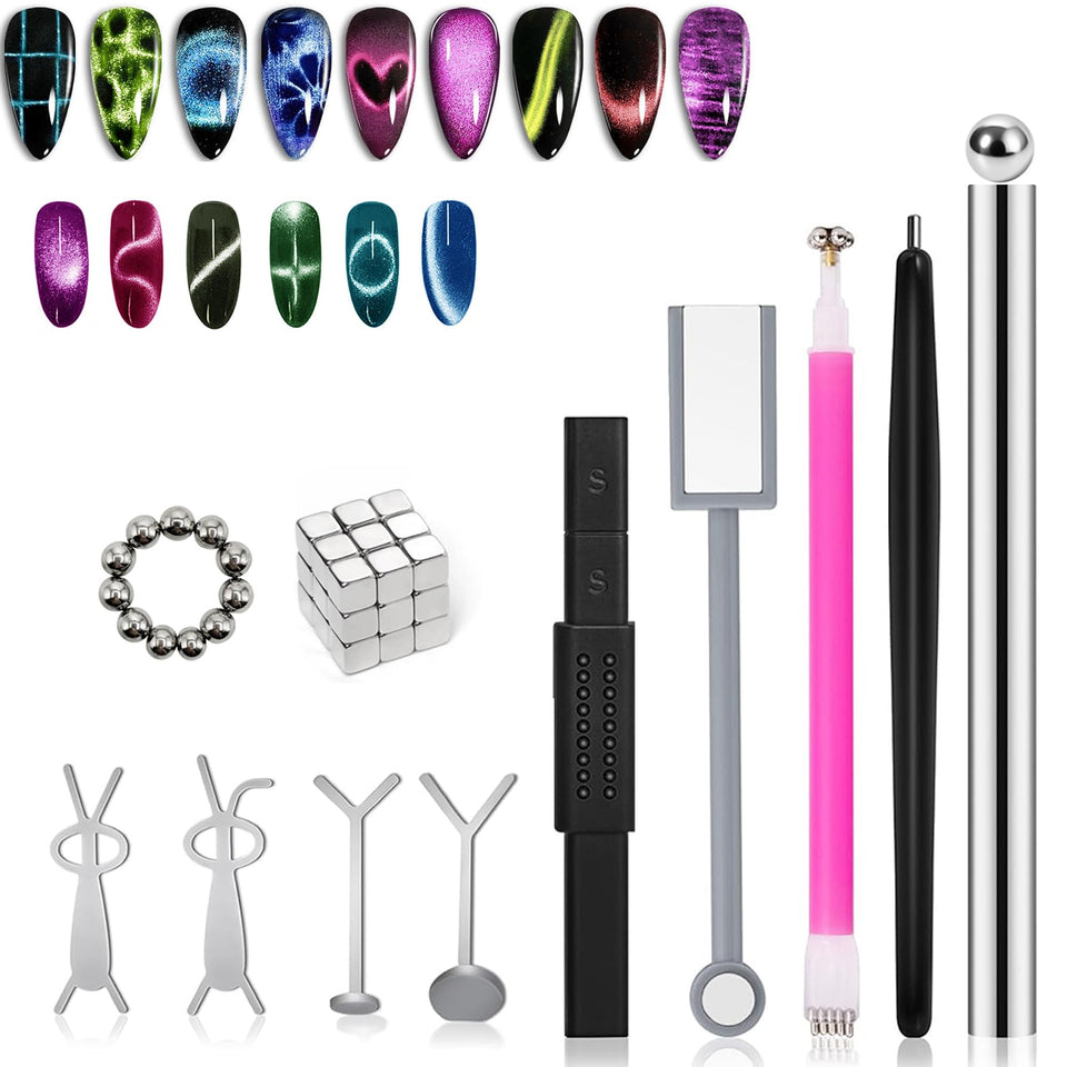 MOCOLIT front packaging showing all 12 cat eye magnet tools and benefits