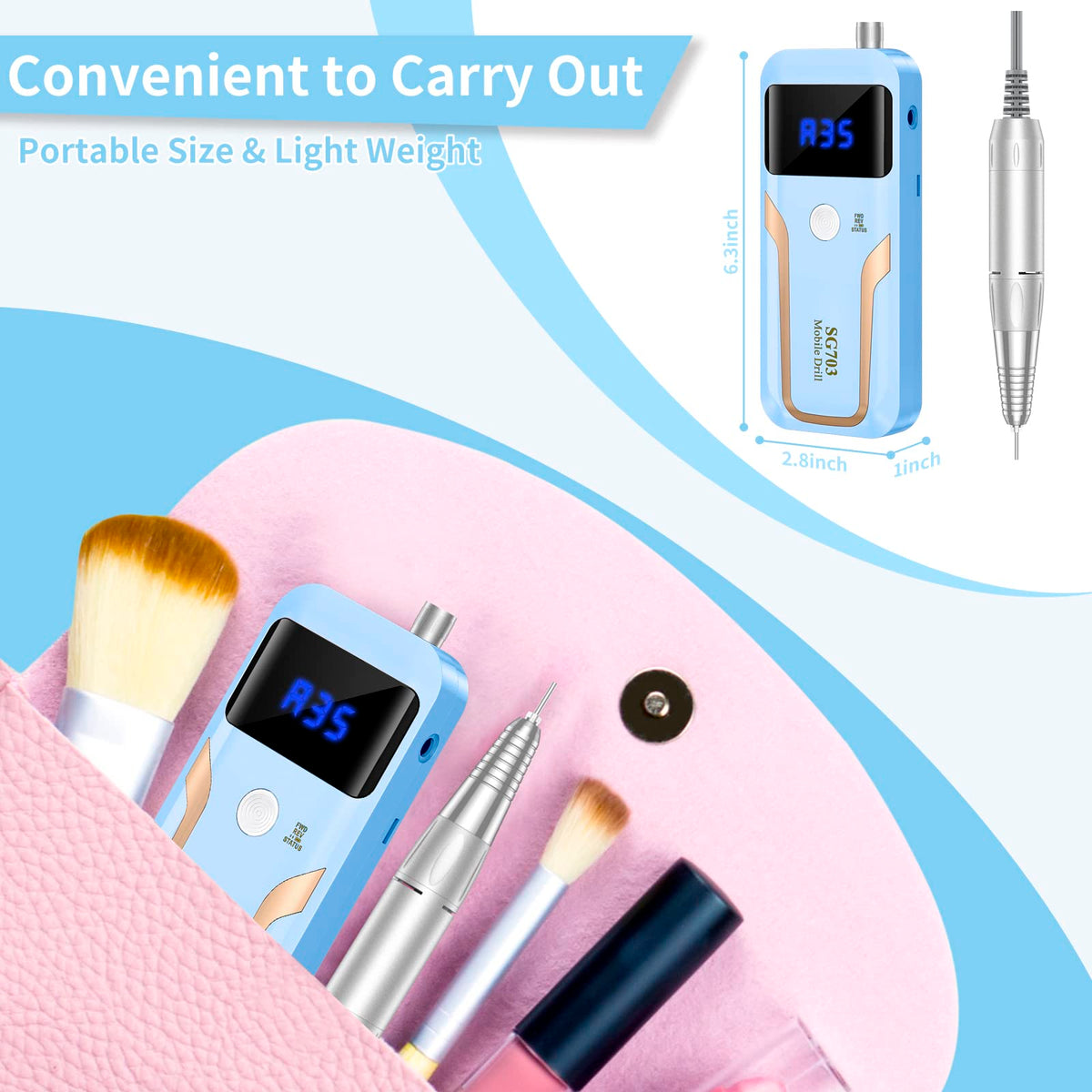MOCOWIND assortment of seven bits and six sanding bands for versatile nail tasks