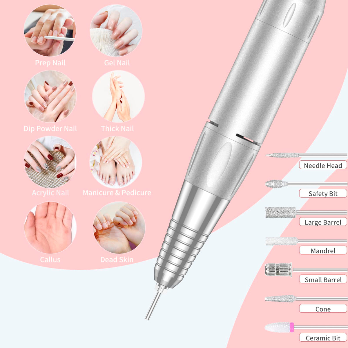 MOCOWIND handpiece closeup highlighting aluminum alloy build and low vibration comfort