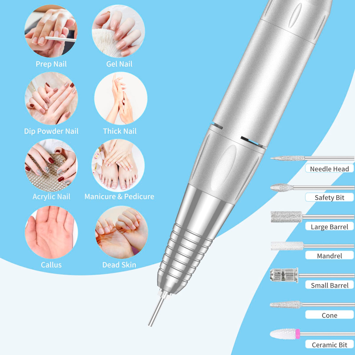 MOCOWIND aluminum alloy handpiece close-up showing textured grip for precise control