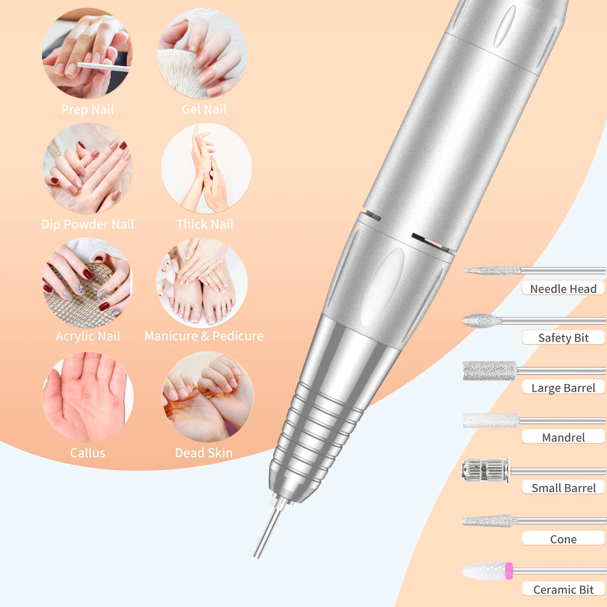 MOCOWIND aluminum handpiece close-up highlighting low vibration comfort