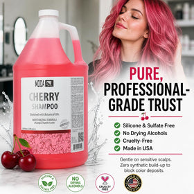 MODA ingredients display with keratin and jojoba oil for strength and hydration
