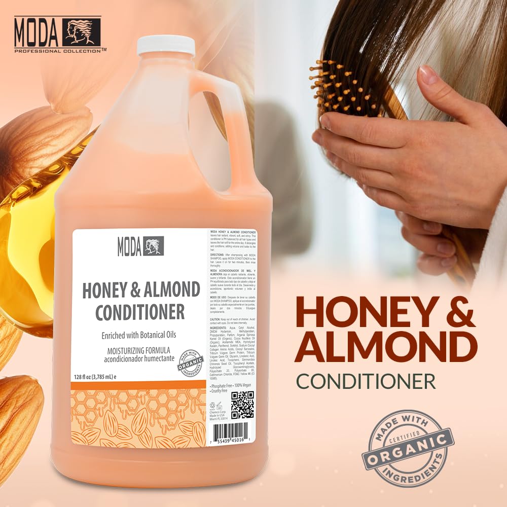 MODA poured into a shower refill bottle demonstrating home convenience