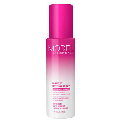 Model in a Bottle front packaging showing bottle and matte finish benefit