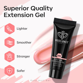 modelones close-up of spatula shaping gel for precise nail extensions