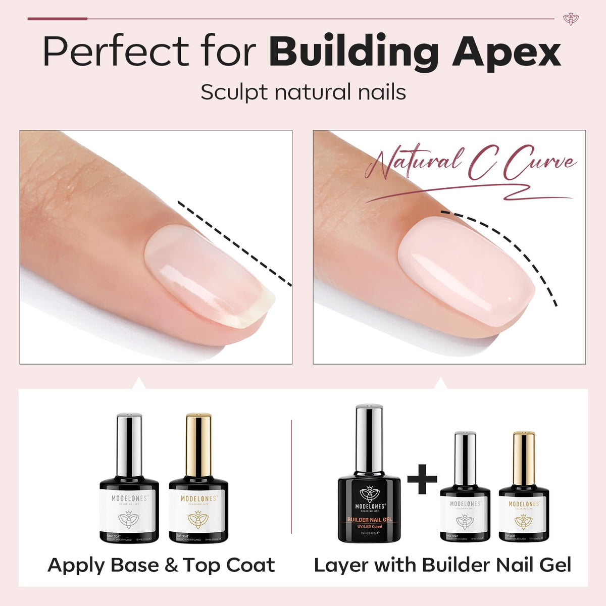 modelones applying builder gel in salon hand for strong structured nail benefit